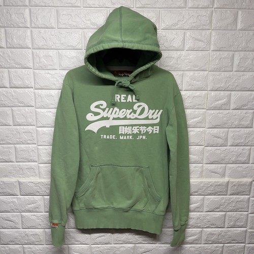 Superdry hoodie green cotton - superdry,