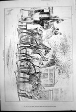 Antique Old Print Watering The Team J Sturgess Horses Carriage Bucket 1878 19th