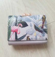 Ted Baker Caralyn Floral Print Flamingo Matinee Purse Grey Mini Small