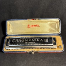 Harmonica, Hohner, Vintage Chromonika. Working Needs TLC. Made In Germany.