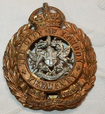 GENUINE THE CITY OF LONDON YEOMANRY REGIMENT BRITISH MILITARY CAP BADGE