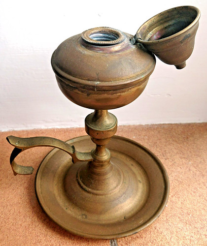 Spanish brass oil lamp - spanish,