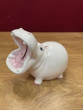 Vintage Large Fitz & Floyd  "Pink Hippo" Money Box Retro in Good Condition 