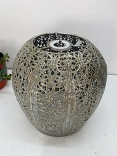 Moroccan Style Pierced Metal Lampshade Silver Filigree Ceiling Light Shade
