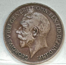 GREAT BRITAIN UK 1915 HALF PENNY CLIPPED PLANCHET ERROR KEY DATE