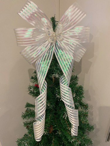 White iridescent tree topper - iridescent,