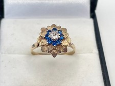 Vintage 9ct Gold Hallmarked Spinel Cluster Ring. Goldmine Jewellers.
