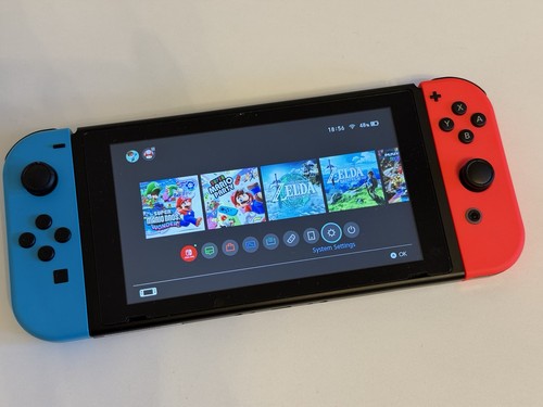 Nintendo switch with neon blue - neon,