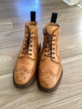 Loake Bedale Brogue Tan Boots size UK10 G  Made In England  Goodyear Welted Sole
