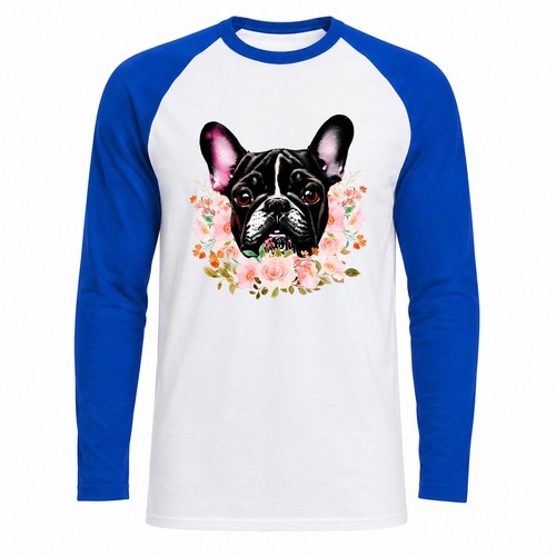 Floral french bulldog baseball - floral,
