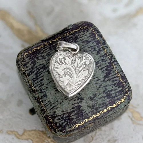 Vintage sterling silver heart - silver,