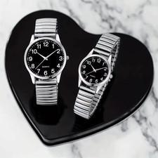 2PCS Black Quartz Wrist