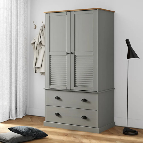 Wardrobe grey 90x55x170cm - grey,