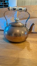 Vintage Copper Kettle Ceramic Handle and knob Cottage Farmhouse No Dents 