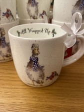 BNWT Wrendale (Royal Worcester) ‘All Wrapped Up’ Christmas Mug Duck & Robin