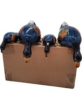 Set of Four Ceramic Duck Figurines Multicoloured Decorative Art T2870 SP25