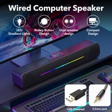 LED USB 3.5mm Wired Sound Bar