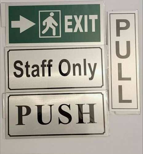 Push pull exit staff only - , door