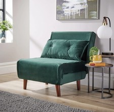 Green Velvet Single Sofa Bed