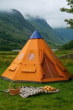 Tipi Camping TENT up to 6p. NEW unboxed SUNNY full Set Wigwam Festival