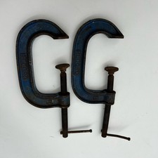 Record Clamps 4” Vintage Tools Heavy Duty Metal Woodworking Construction DIY