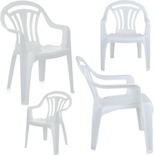 Strong White Indoor Outdoor Picnic Camping Low Back Garden Patio Chairs