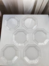 6x Arcoroc Octime Clear Glass Plates, 22cm Diameter, France