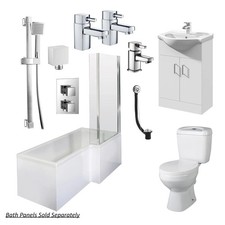 Holborn L Shape Shower Vanity Bathroom Suite - 1500 - Right Hand