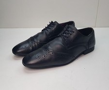 FRANK WRIGHT SIZE 7UK EUR41 MENS BLACK REAL LEATHER LOW TOP FORMAL BROGUE SHOES