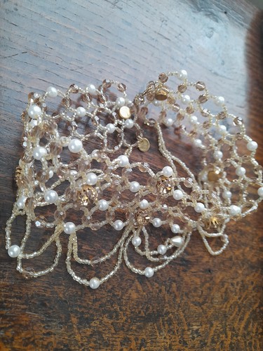 Vintage hand beaded pearl - beaded,