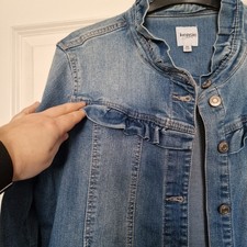 Ruffle Denim Jacket Jeans Blue