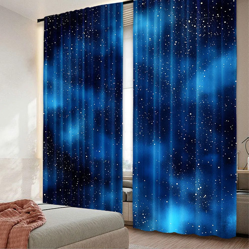 2pcs night sky curtain - 2pcs,