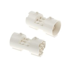 2x Lego Cylinder 3x6x2 White