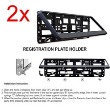 2x Black ABS Number Plate