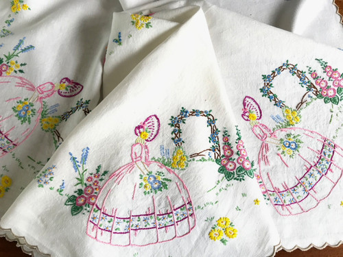 Vintage embroidered tablecloth