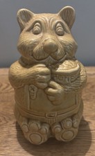 Vintage 1970s Ceramic Bear Honey Pot Storage Stash Jar Pot Collectible VGC 17cm