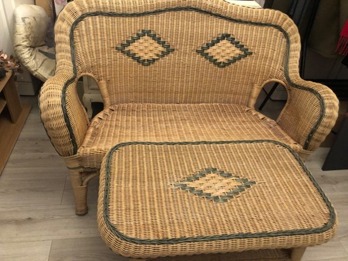 Wicker cane seater sofa 2 - wicker,,