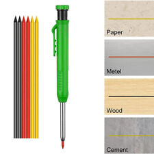 Deep Hole Construction Carpenter Pencils Carpenters Pencil Set +6 Refill Leads