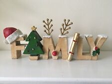 Next Christmas Family Word Block Ornament - New/Boxed