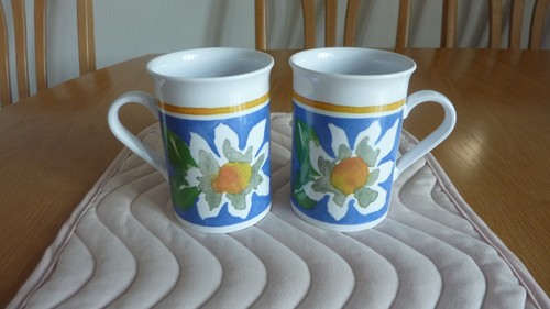 Blue white floral - blue,