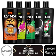 Lynx Shower Gel 12H Refreshing Fragrance with 100% Moisturisers 700ml, 3 Pack