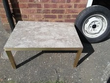Coffee table brass & marble