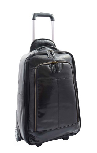 Genuine black leather - leather, luggage