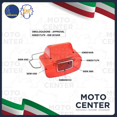 Glass taillight siem - siem, piaggio