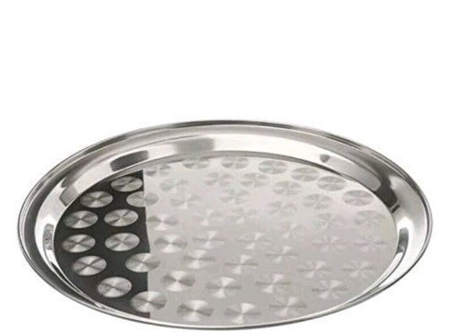 Round stainless steel serving - steel,