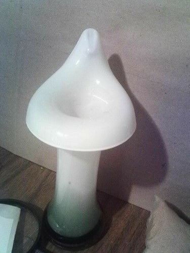Lilly shaped white glass vase