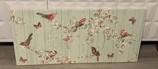 Beautiful Birds by Dunelm Duck Egg Blue Large Picture Canvas Wall Hanging VGC