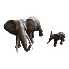 Schleich African Elephants x 2 Adult and Baby - Preloved