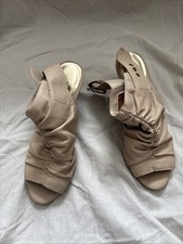 dune beige leather wedge heels