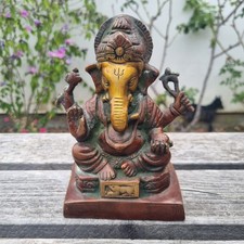 Ganesha Bronze / Brass Indian 17 cm  Sculpture Hindu God Deity Vintage Antique 